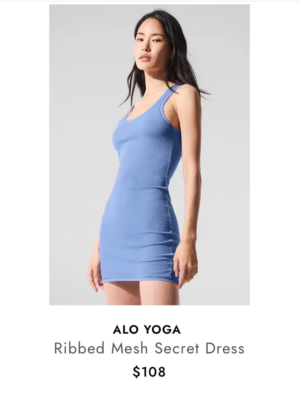 One-Shoulder Blue Ribbed Dress - Picture 4 of 4